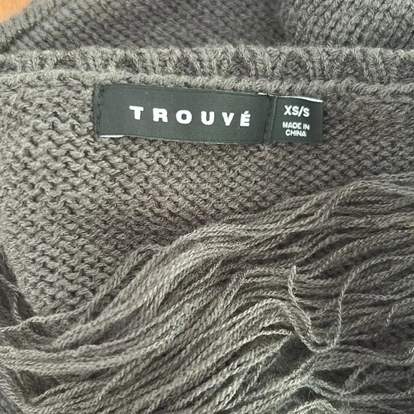 Trouvé Gray Short Sleeve Loose Fit Sweater with Detailed Neckline, Sz XS/S - Picture 6 of 8